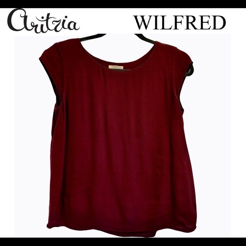 𝅺ARITZIA Wilfred burgundy plum maroon top size XS